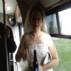 I love this photo of Jen in her wedding dress with a beer in her hand. It's just perfect.